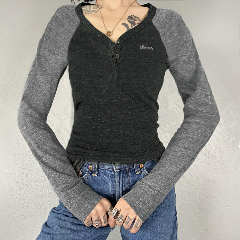 Slim Fit Slimming And Simple Casual Bottoming Shirt Women