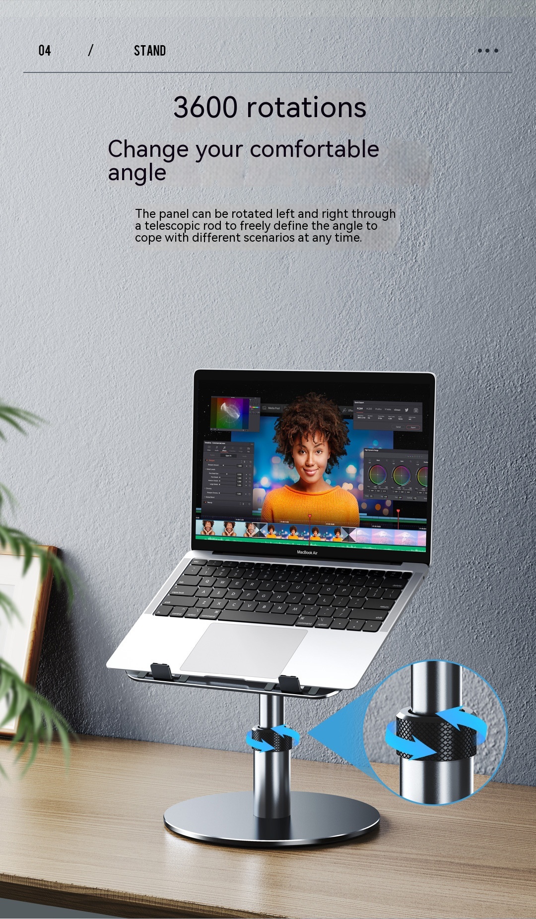 Mobile Folding Laptop Lifting Cooling Bracket