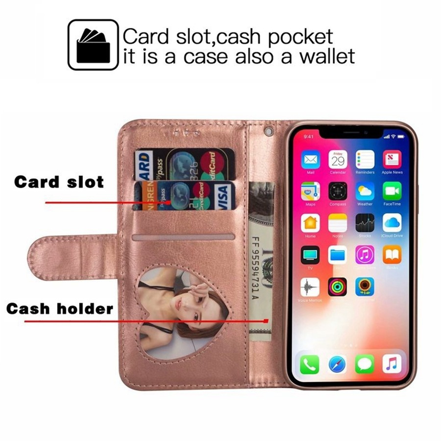 Zipper Mobile Phone Leather Case Flip Card - Image 15