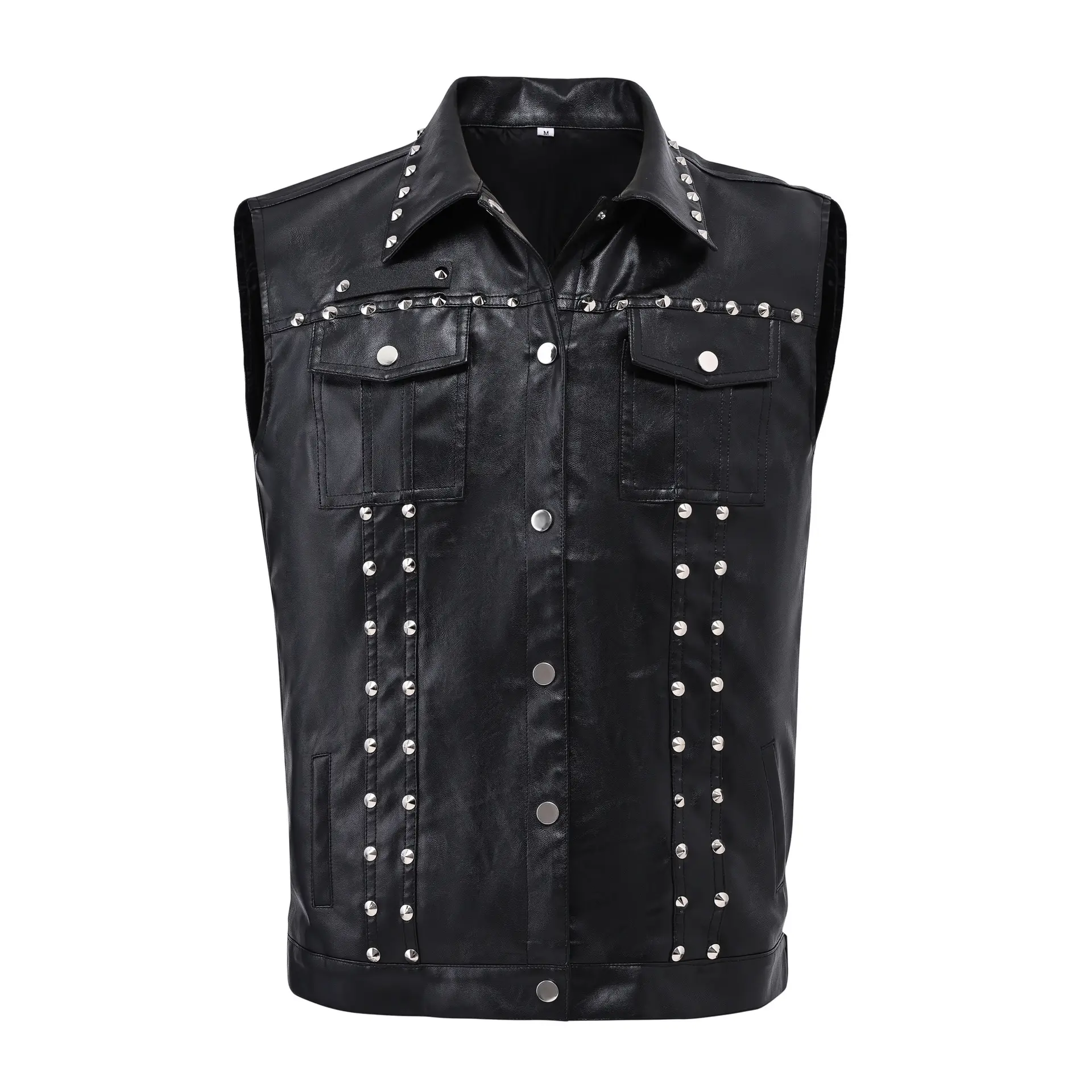 Men's Rivet Sleeveless Waistcoat Vest