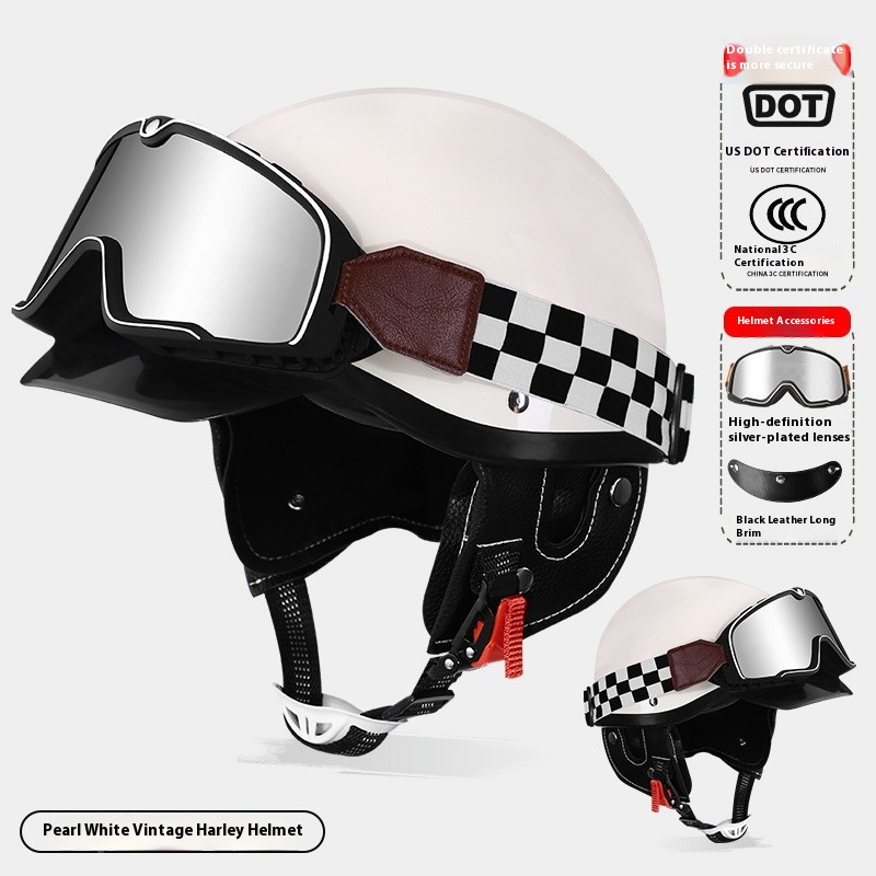 Pearl White Harley Goggles