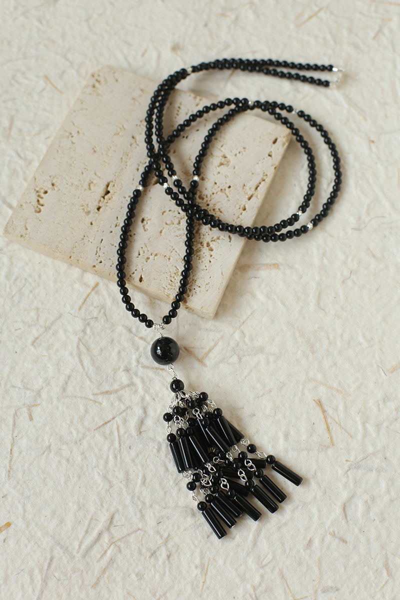 Beaded Tassel Necklace, picture 4 of 4