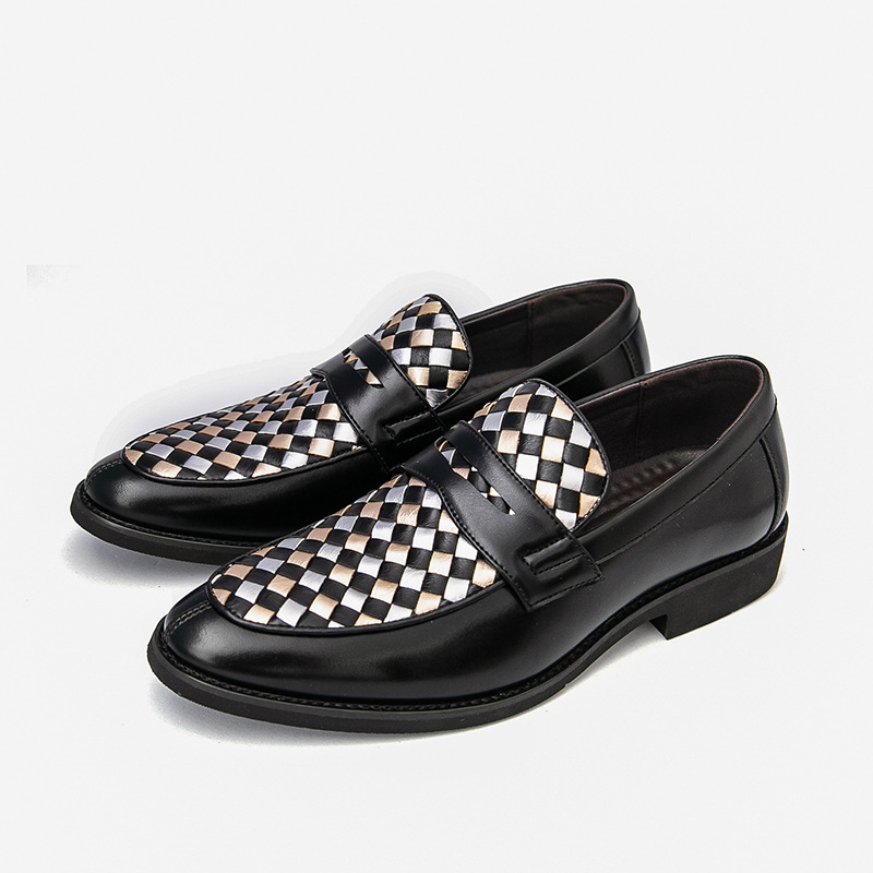 Mens Casual Pointed-toe Leather Shoes