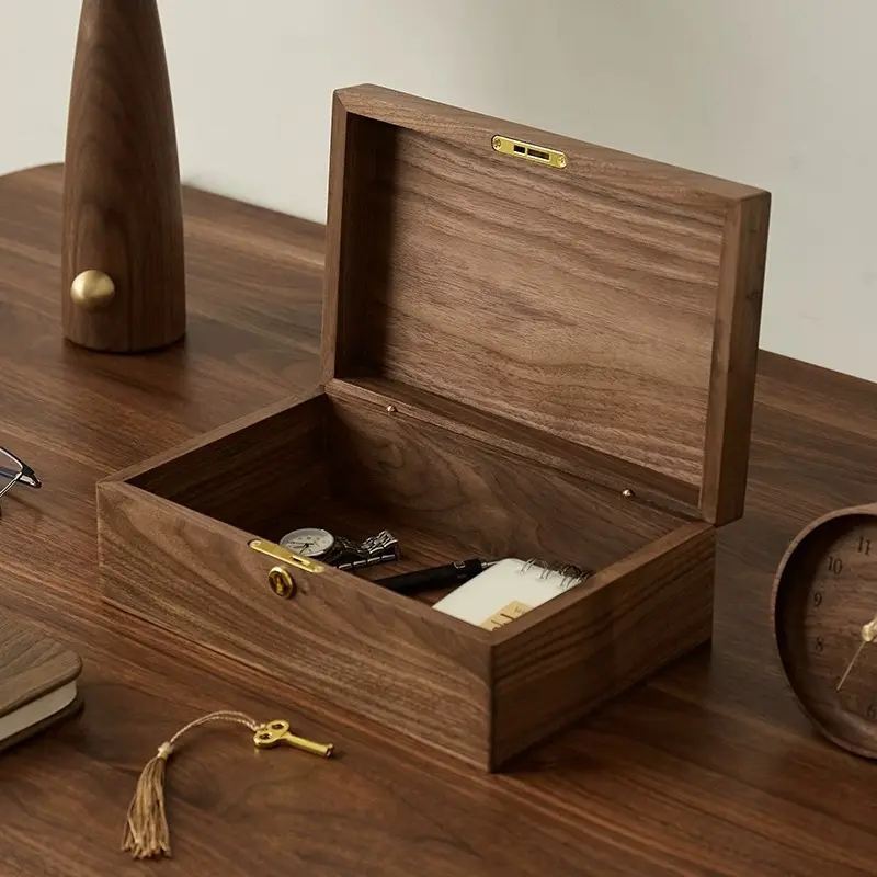 Walnut Vintage Desktop Storage Box