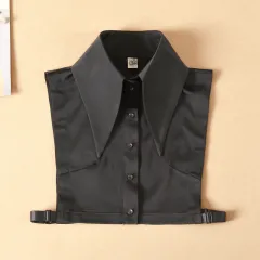 Large Lapel Korean Fake Collar Ladies New - Black - View 1