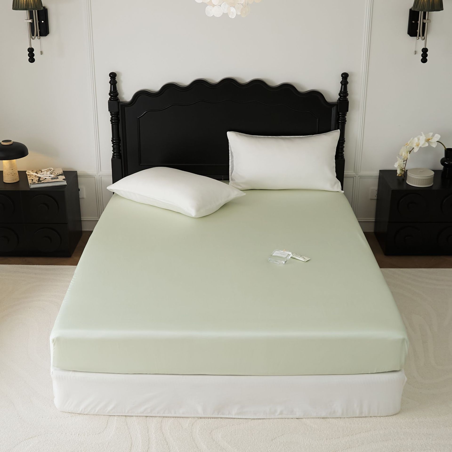 Cooling Solid-color Pillowcase Single Bed Sheet And Fitted Sheet