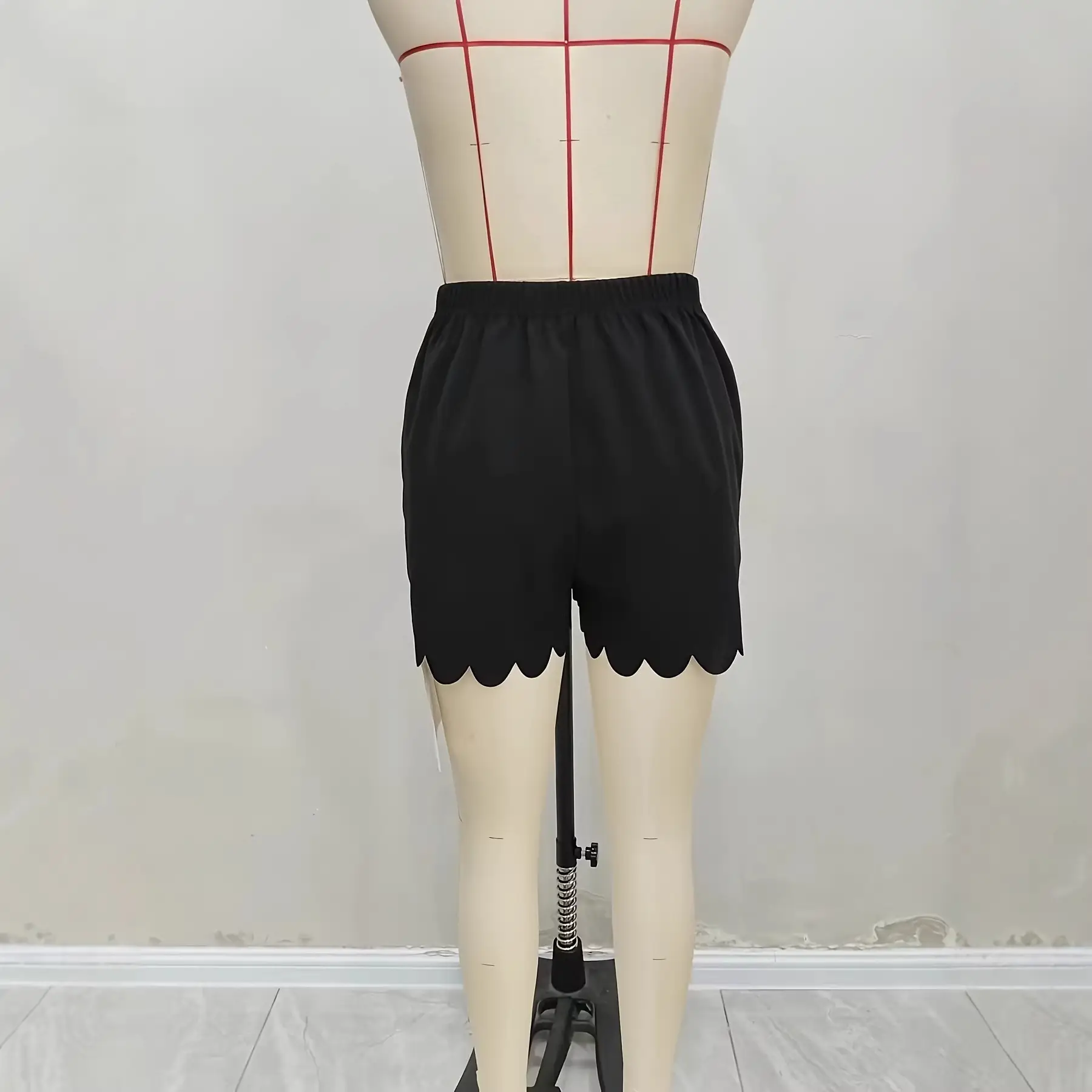 Versatile Lace-Up Wide-Legged Slightly Stretchy Straight-Leg Hot Pants