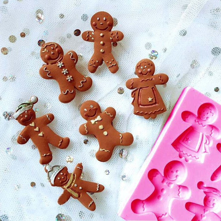 Mini Gingerbread Man Silicone Mold Christmas product image