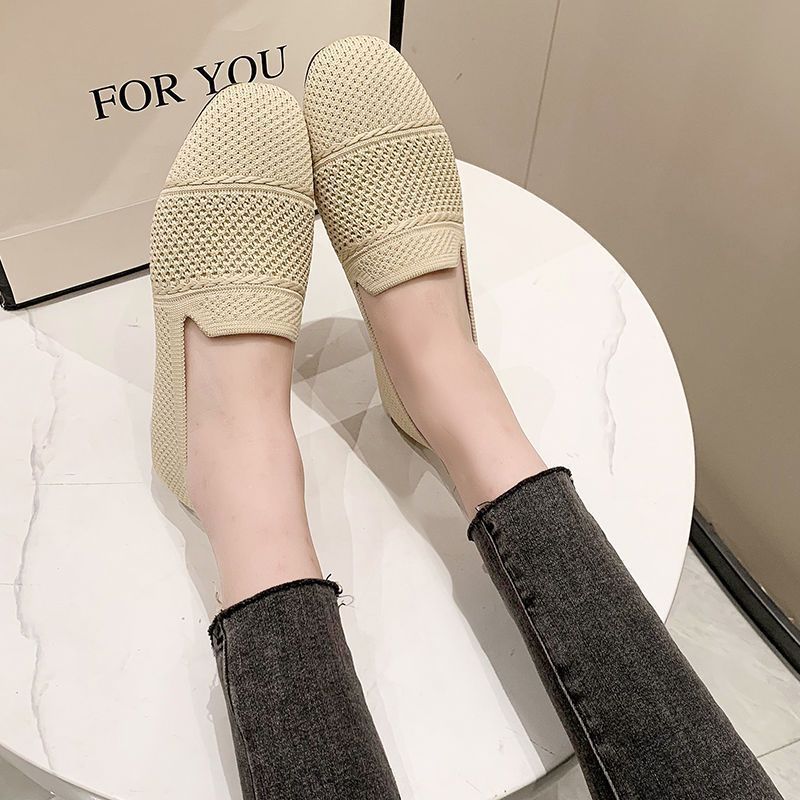 Women's Breathable Flyknit Casual Flat Shoes