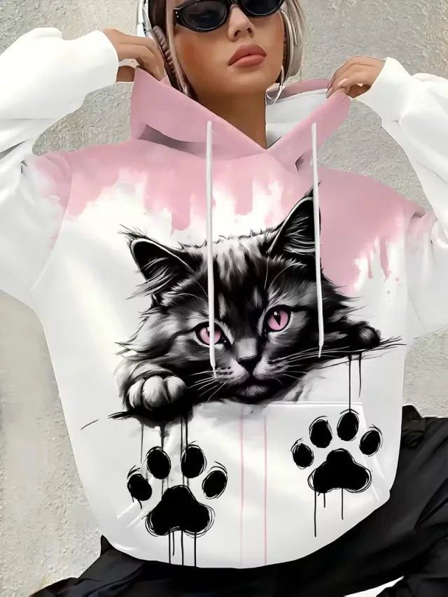 Women's Zebra Print Casual 3D Printed Hoodie Zebra - Shop at LoveMi