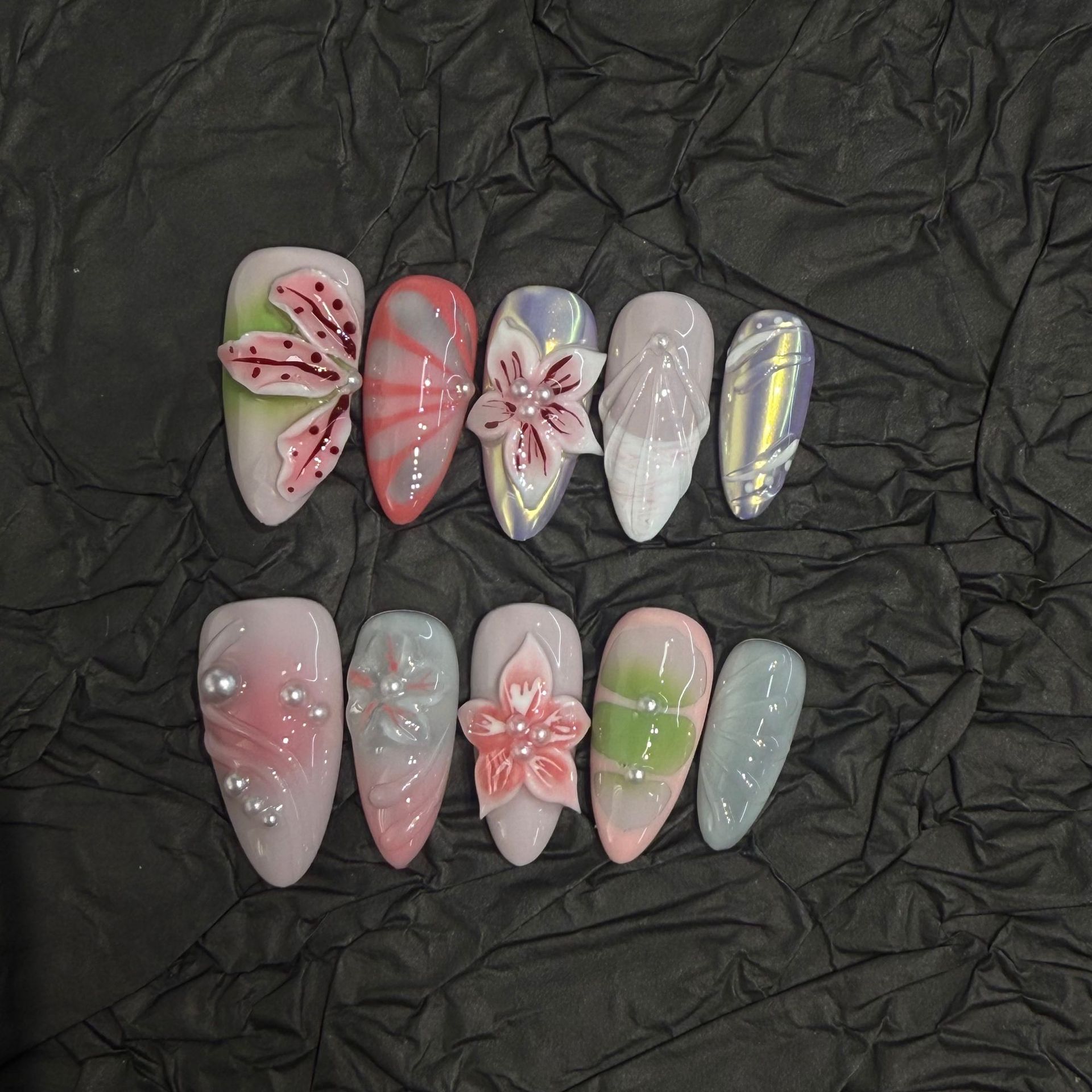 Custom-carved Purely Handmade Wearable Nails
