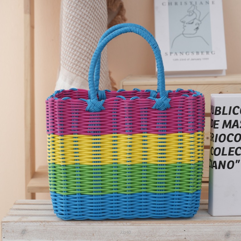 Handheld Plastic Woven Storage Basket