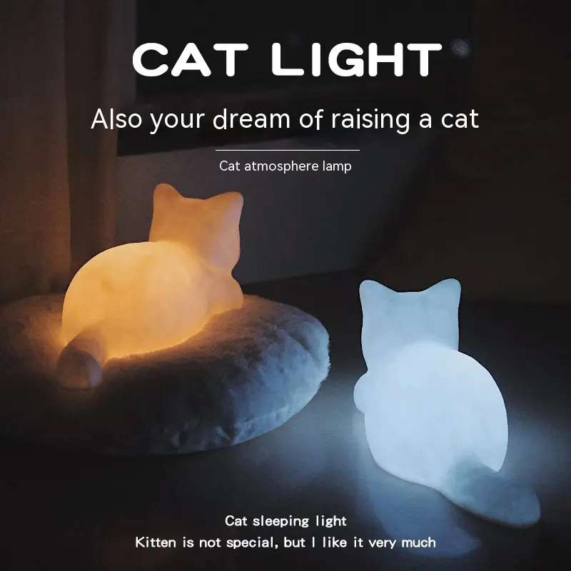 Wife Girl Cat Vinyl Small Night Lamp