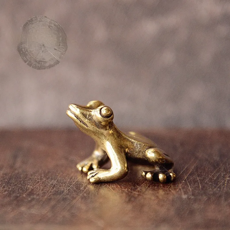 Creative Frog Key Pendants Brass Solid Desktop Tea Ornaments Ornaments