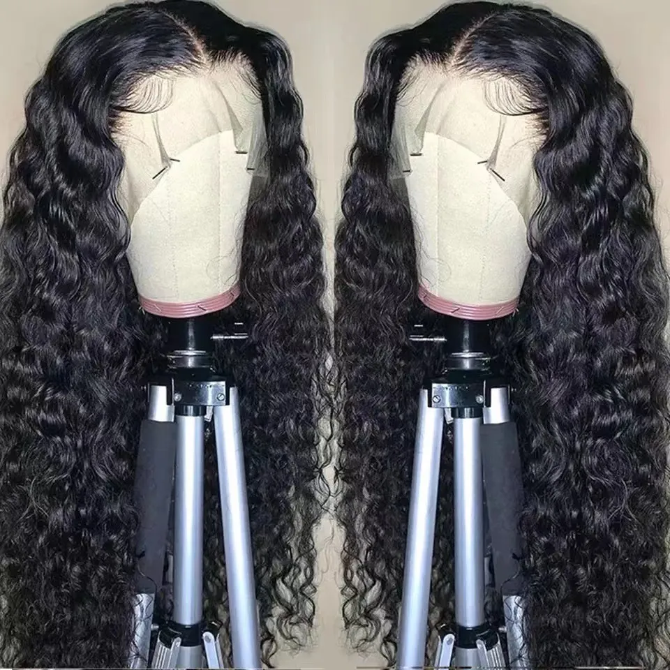Creative And Versatile Wine Red Long Front Lace Wig - Black