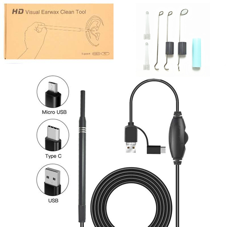 Title 6, Visual Otoscope USB Three-in-One Ear Canal Endo...