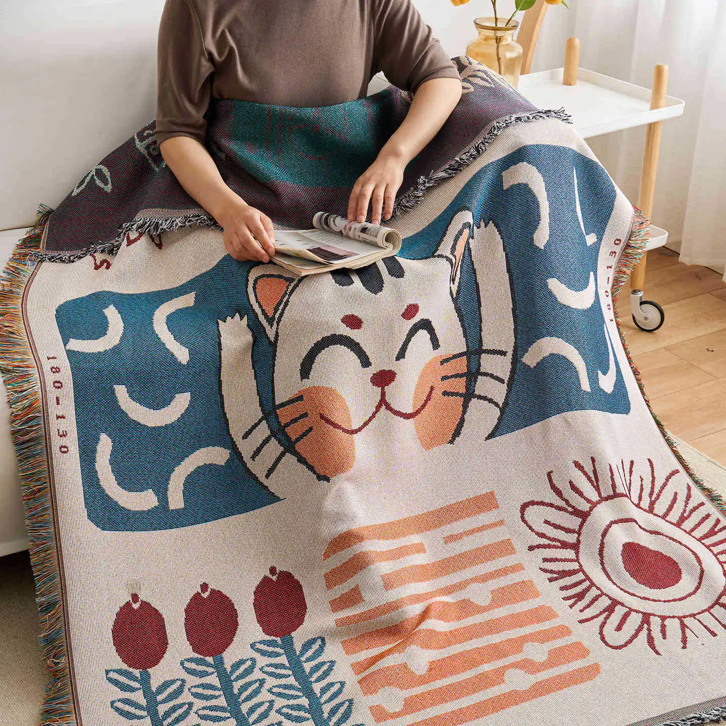 Fully Covering Non-slip Thickened Shawl Decorative Tapestry
