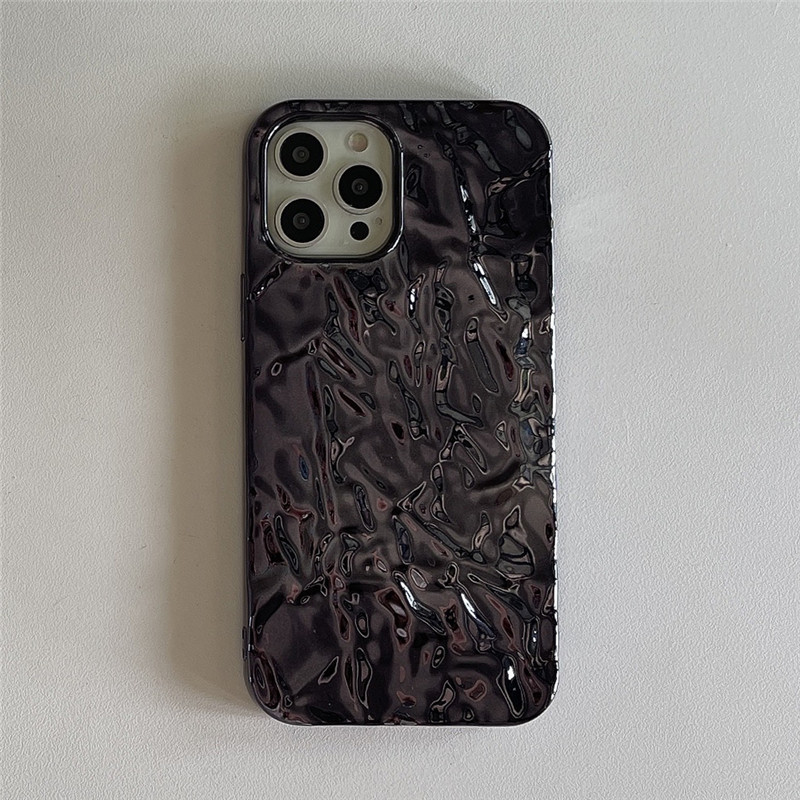 Black Pleated Tin Foil Mobile Phone Soft Case
