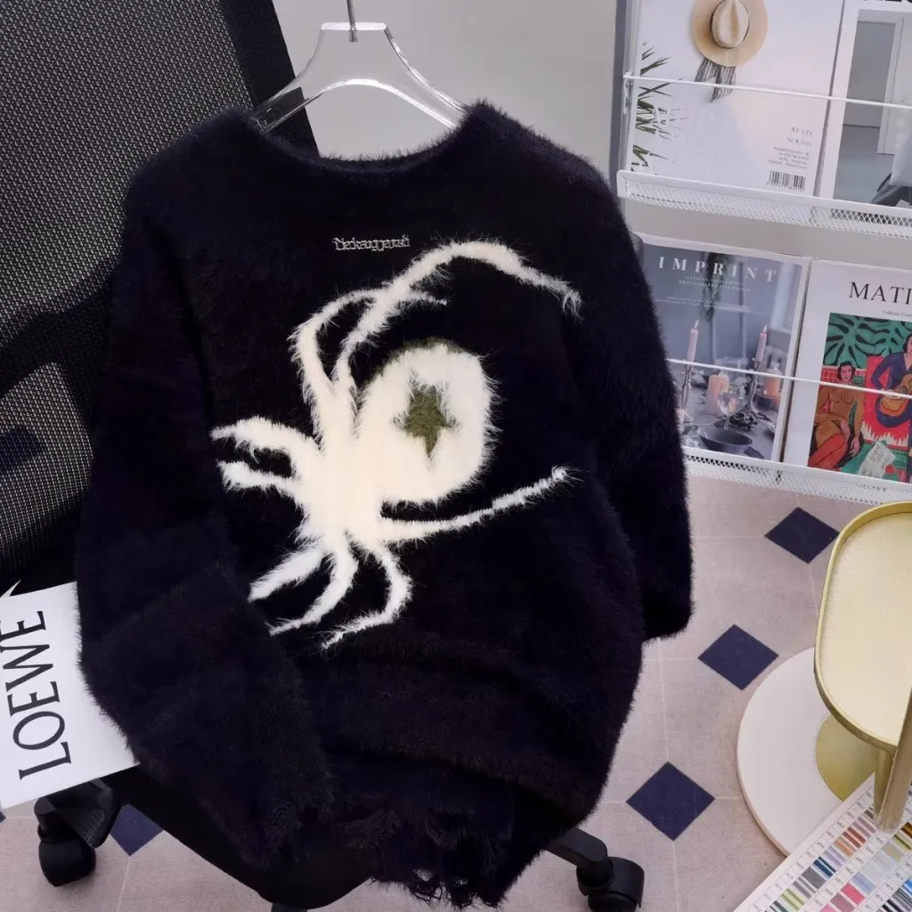 Autumn And Winter Loose Idle Style Couple Sweater Oversize - Black
