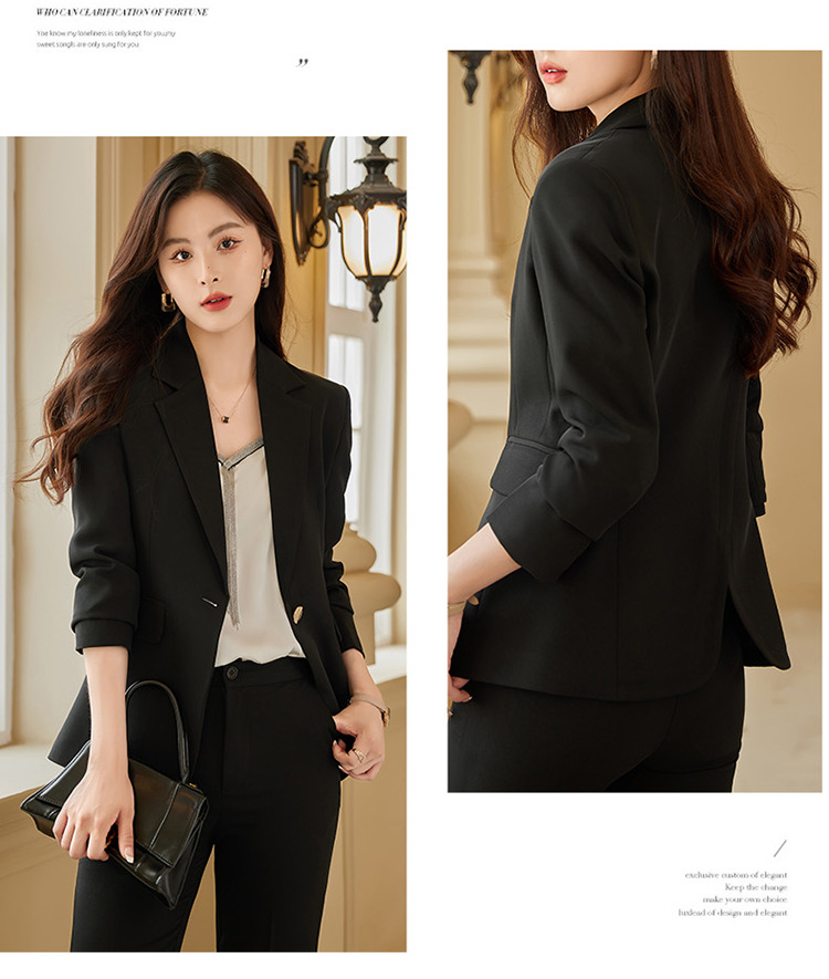 Women's Autumn And Winter OL Commuter Coat & Trousers Suit