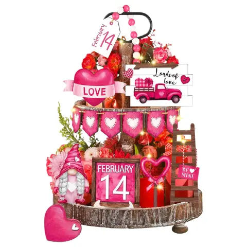 Wooden Decorative Tray Ornament for Human Day Party