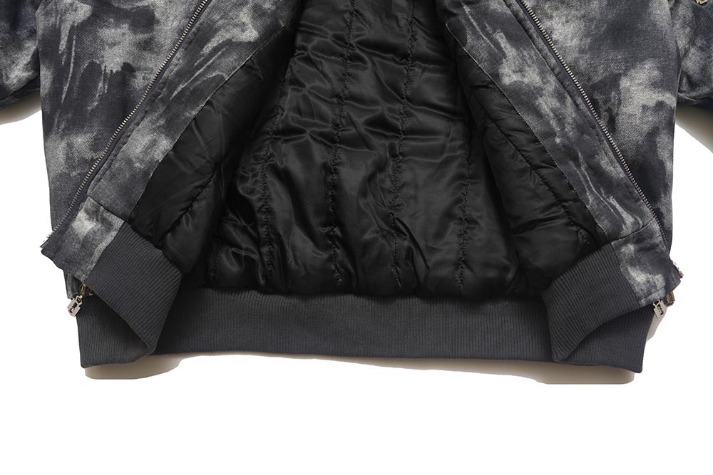 Tie-dye Camouflage Thick Quilted Baseball Jacket