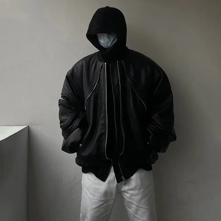 Heavy Industry Vintage Leather Flight Jacket Baggy