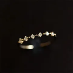 Silver Plating 14K Gold Fashion Simple Ring - Size6 - View 1