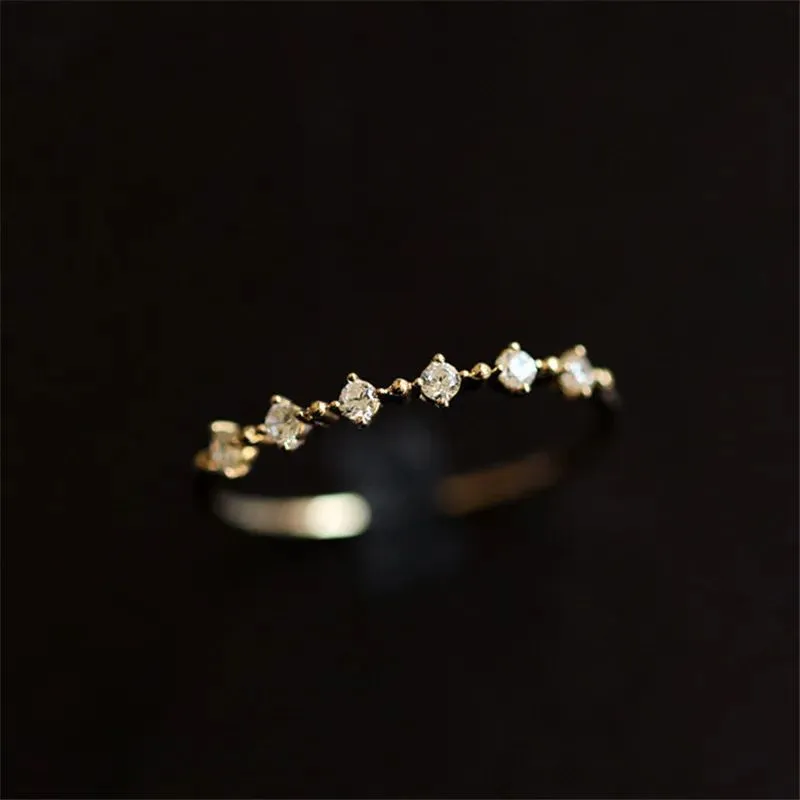 Silver Plating 14K Gold Fashion Simple Ring - Size6