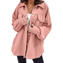 Autumn And Winter Plush Splicing Loose Jacket - Lc8512949 P4010 - View 1