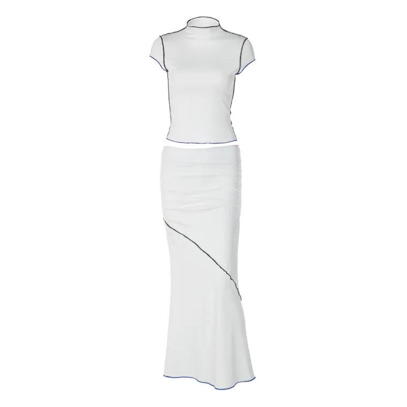 Women's Characteristic Reverse Car Side Wrapped Chest Dress - White
