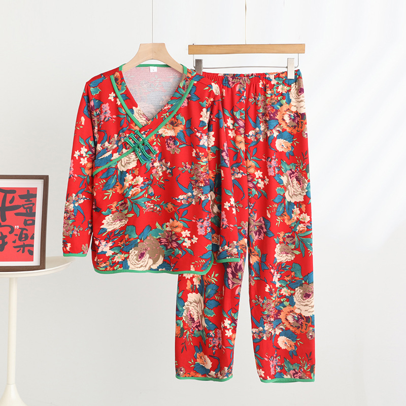 Womens Chinese Style Printed Loungewear Set