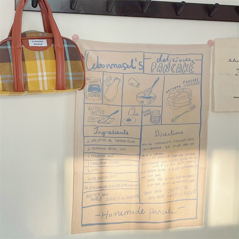 French Handwritten Letter Placemat Hanging Cloth