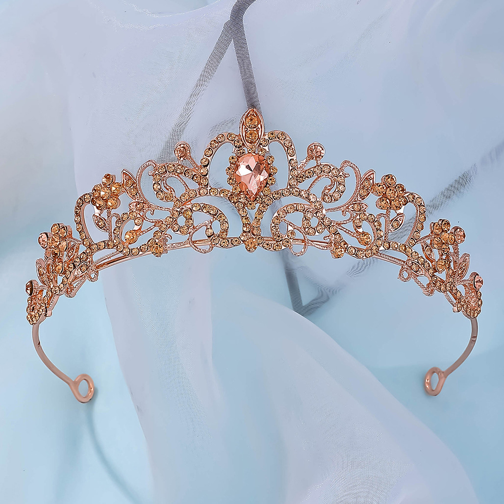 Electroplated Alloy Women's Semicircle Crown With Diamond 9