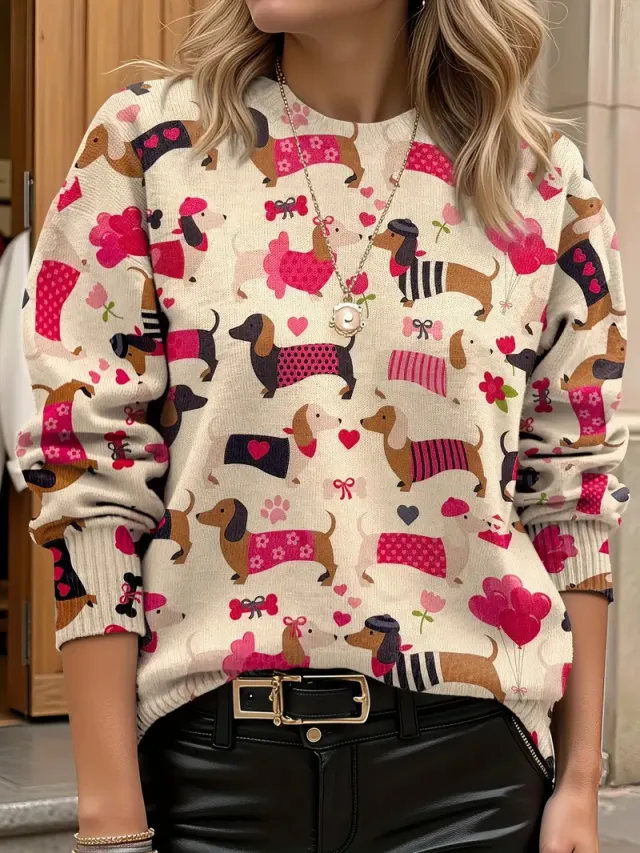 Women's Crew Neck Pullover Casual Christmas Sweater Style08 2Xl - Shop at LoveMi