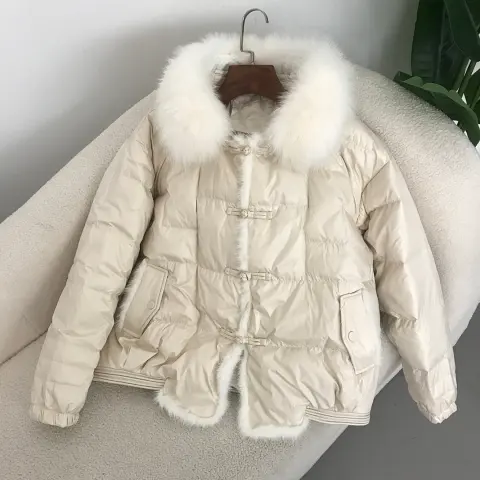 Down Jacket Short Loose Fashion Retro Patchwork Coat