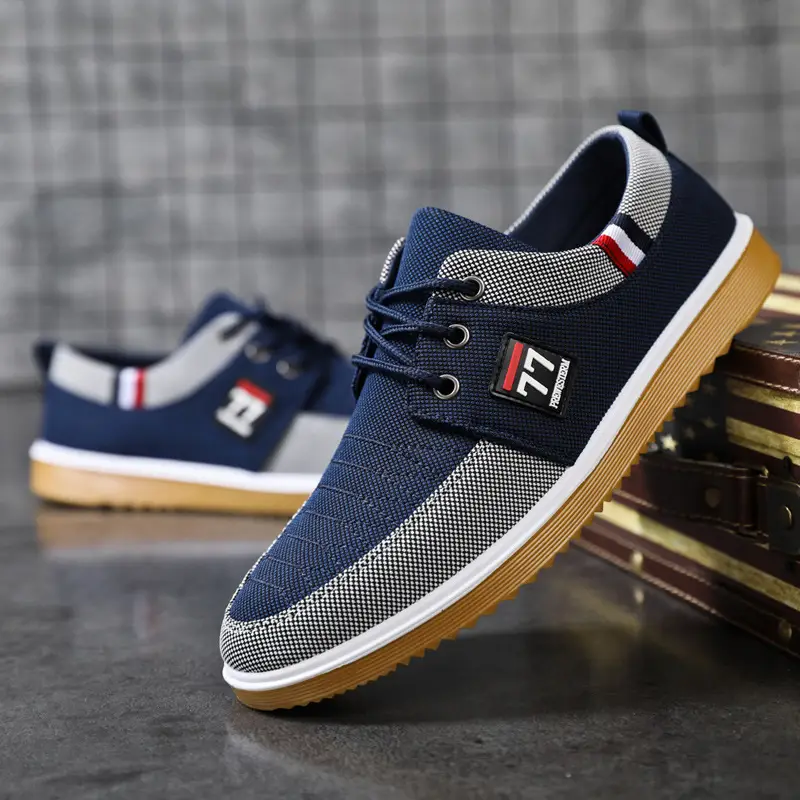 Men's Breathable Canvas Lace-up Shoes