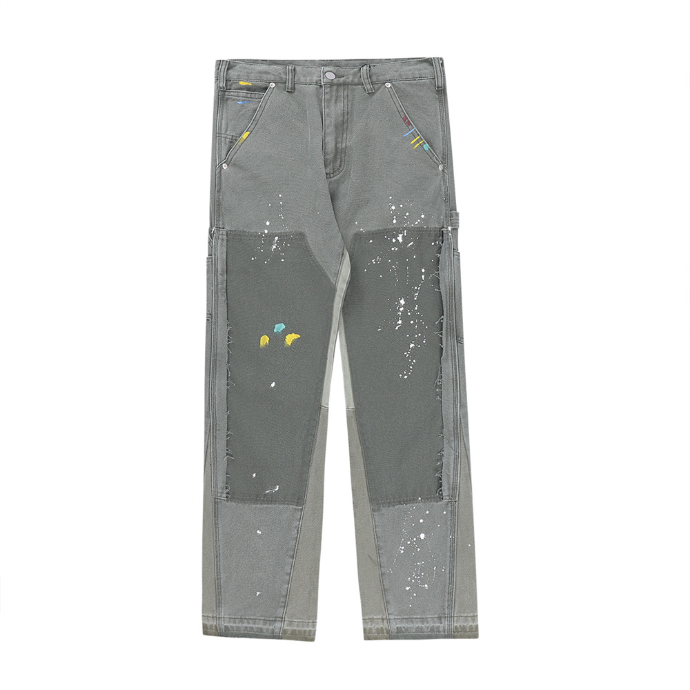 Title 4, Calça Jeans Paint Splash Splice Masculina Solta...