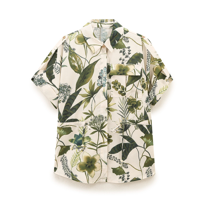 Casual Print Top Printing Straight-leg Pants