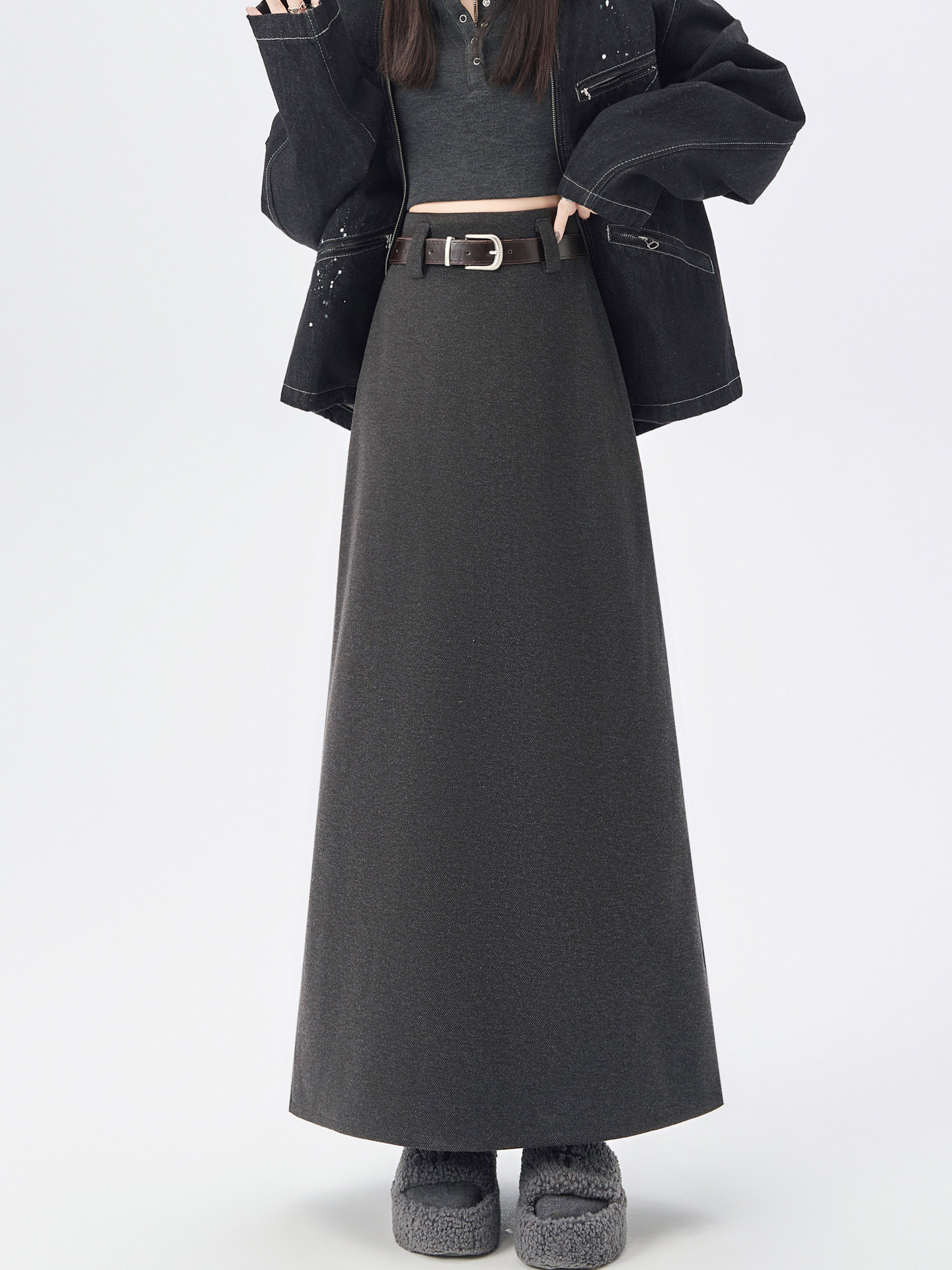 High-Waisted A-Line Wool Skirt, picture 5 of 7