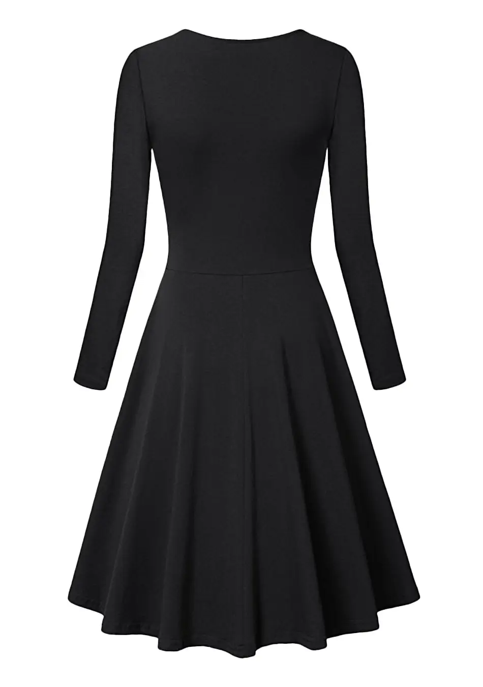 New Women's European And American Autumn And Winter V-neck Slim Long Sleeve Big Hem Dress