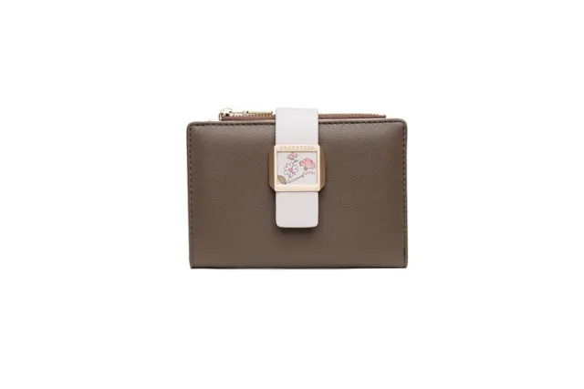 Three Fold Zipper Hasp Short Women's Wallet Brown - Shop at LoveMi