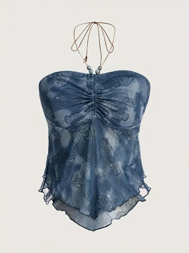 Tie dyed Fashion Personalized Tube Top For Women Gray - Shop at LoveMi