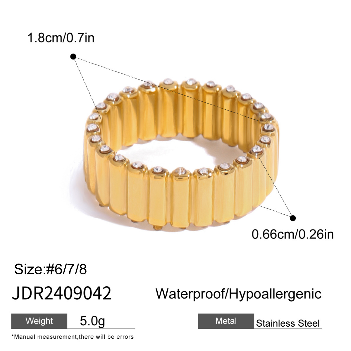 Stainless Steel Diamond-studded Ring High-grade Niche Ins Ring