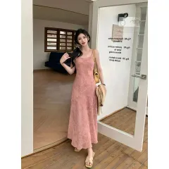 Seaside Holiday Floral Strap High-grade Dress - Pink - View 1