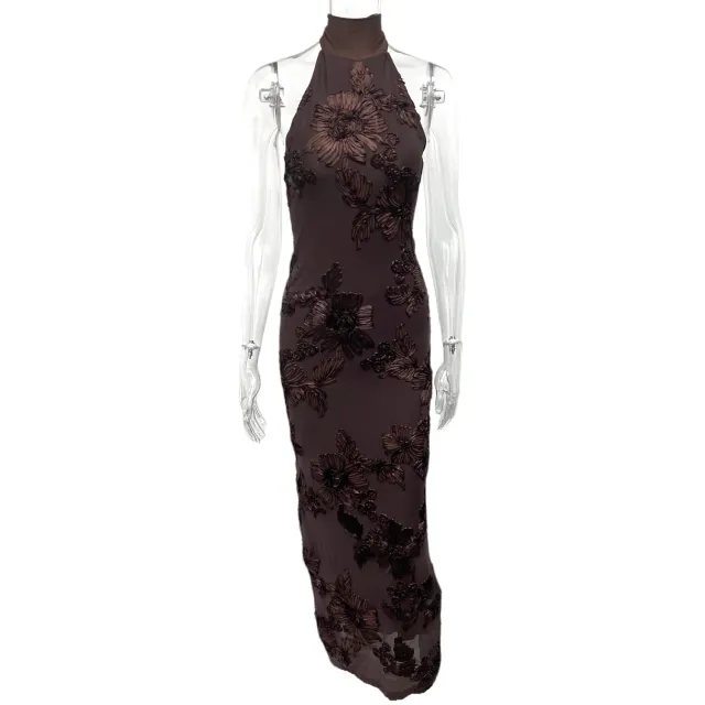 New Elegant Sleeveless Crew neck Party Dress Wine - Shop at LoveMi