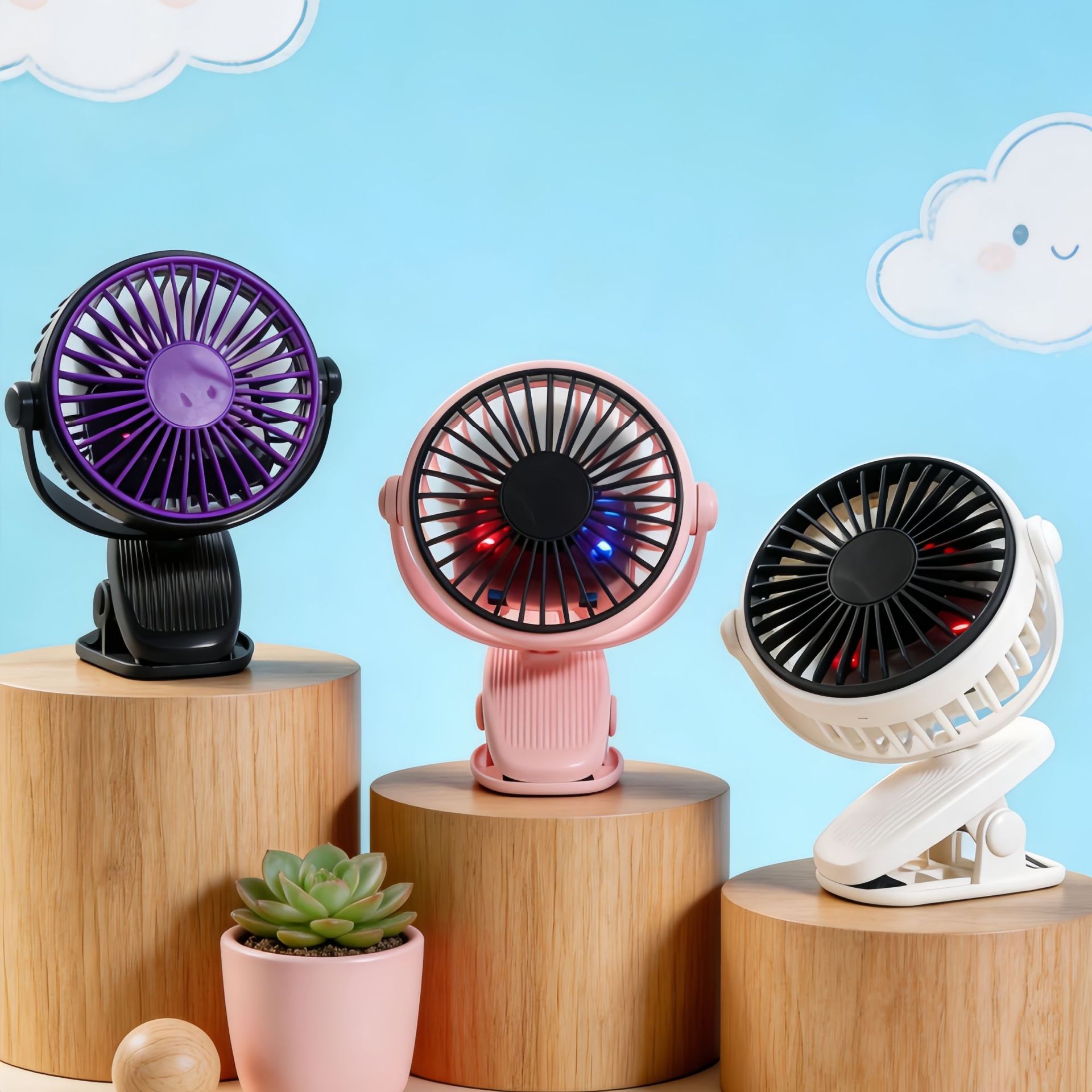 USB Clip-on Fan Mini Desktop Portable