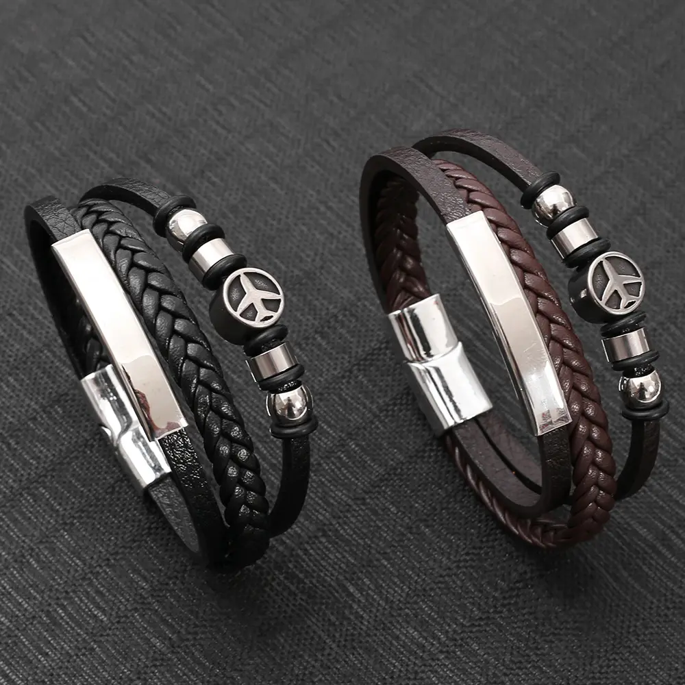 Woven Leather Bracelet For Men