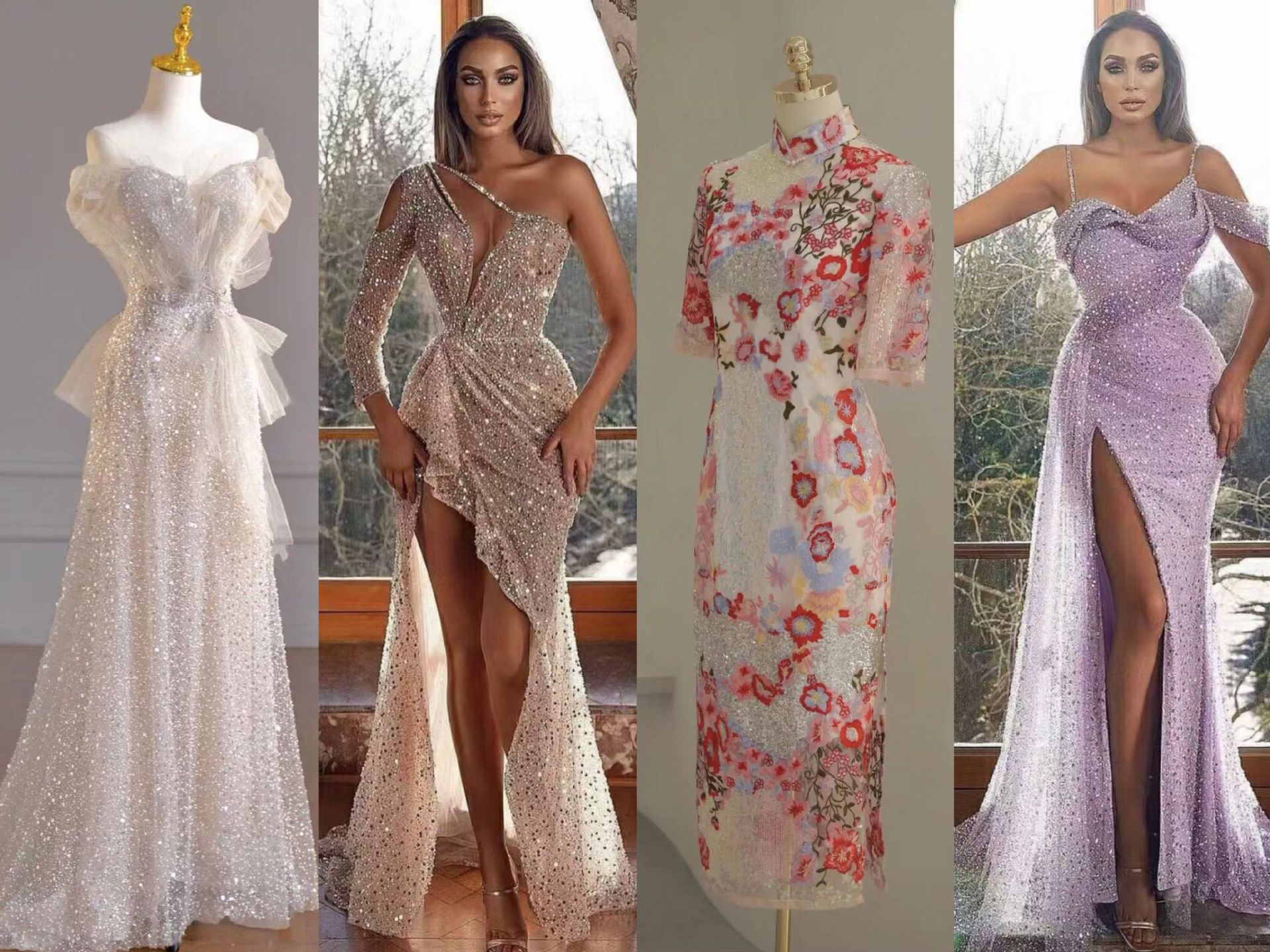 Three-dimensional Embroidered Mesh Fabric Sequin Bead Tube Embroidery - Image 9