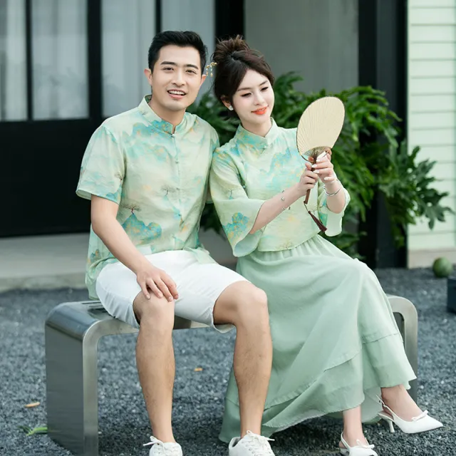 Parent child Leisure Cheongsam Suit Men'S Top - Shop at LoveMi
